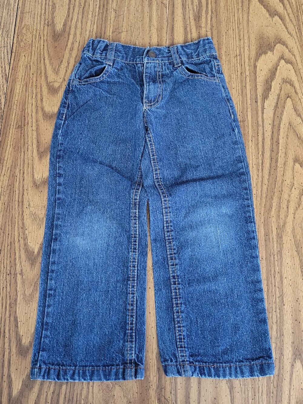 Nautica Boys Size 5 Jeans Dark Wash Straight Leg Adjustable Waist Denim
